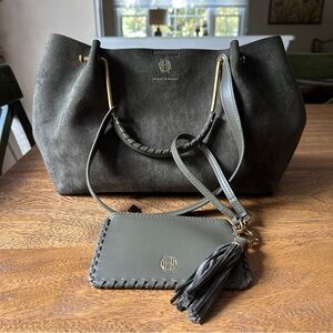 House of Harlow 1960 Olive Suede Satchel